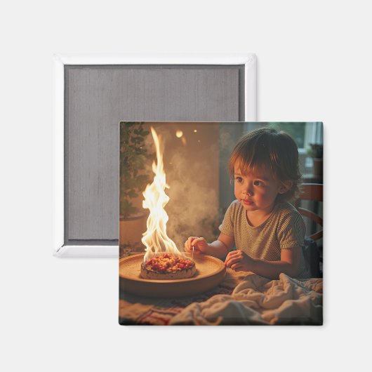Harmonie van een kind en warm licht magneet (Voorkant / Achterkant)