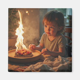 Harmonie van een kind en warm licht magneet