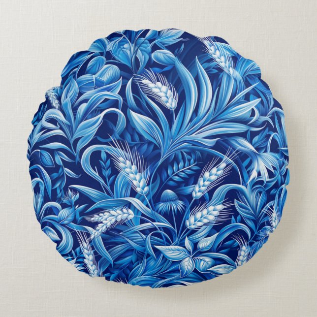 Harmonie van groene granen en Planten Rond Kussen (Voorkant)