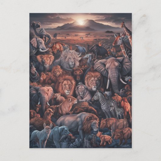 Harmonie van het dierenrijk briefkaart (Voorkant)