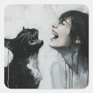 Harmonie van het lachen: Normcore Spirit Vierkante Sticker
