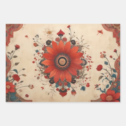 Harmonie van het Oosten - Set van 3 - Decoupage - Inpakpapier Vel (Voorkant 3)