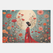 Harmonie van het Oosten - Set van 3 - Decoupage - Inpakpapier Vel (Voorkant 2)