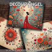 Harmonie van het Oosten - Set van 3 - Decoupage - Inpakpapier Vel