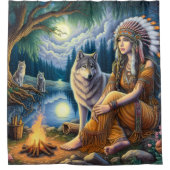 Harmonie van inheemse geest en wildernis in de sch douchegordijn (Voorkant)