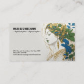 Harmonie van kleuren: Silhouet, Goud, Groen, Blauw Visitekaartje (Achterkant)