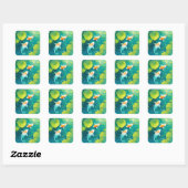 Harmonie van Koi Vissen in Rustig Water Vierkante Sticker (Vel)