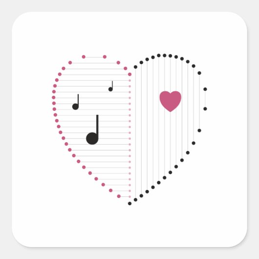 Harmonie van Liefde Vierkante Sticker (Voorkant)