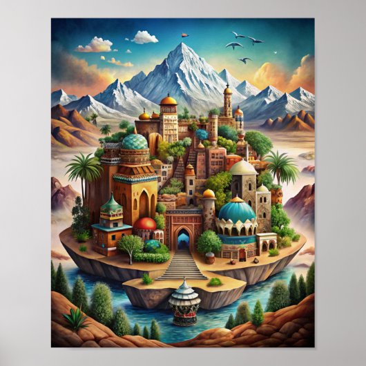 Harmonie van Marokkaanse landschappen: een samensm Poster (Voorkant)
