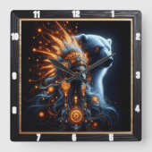 Harmonie van Natuur en Geest in levendige kleuren Vierkante Klok (Voorkant)