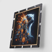 Harmonie van Natuur en Geest in levendige kleuren Vierkante Klok (Hoek)