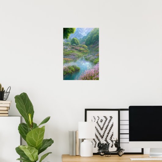 Harmonie van Natuur, Spinglandschap Poster (Thuiskantoor)