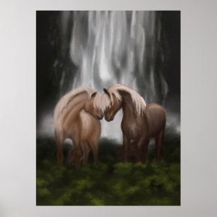Harmonie van paarden: IJslandse sereniteit Poster