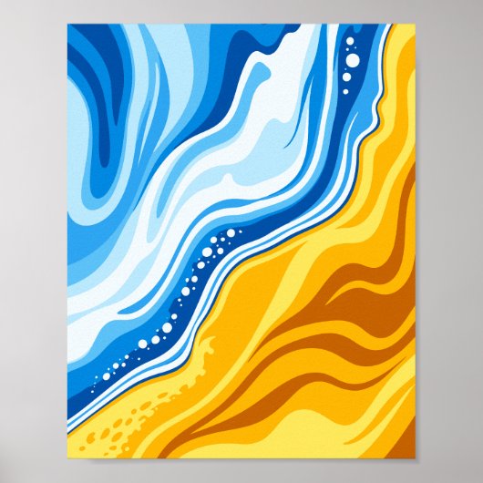 Harmonie van Water- en Vuur golven Poster (Voorkant)