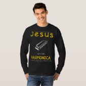 Harmonie vinden met Jezus & de Harmonica - Grappig T-shirt (Voorkant volledig)