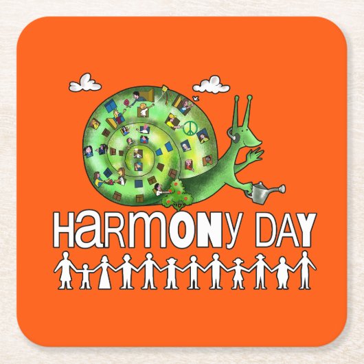 harmoniedag kartonnen onderzetters (Voorkant)