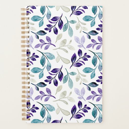 Harmonieus aquarel bladeren ontwerp planner (Voorkant)