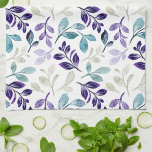 Harmonieus aquarel bladeren ontwerp theedoek