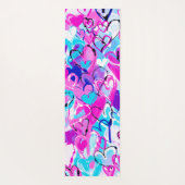 Harmonieus genot: Blauwe en Roze Graffiti Harten Yogamat (Achterkant)