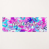 Harmonieus genot: Blauwe en Roze Graffiti Harten Yogamat (Voorkant (horizontaal))