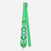 Harmonieus groen geometrisch patroon stropdas (Voorkant)