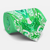 Harmonieus groen geometrisch patroon stropdas (Opgerold)