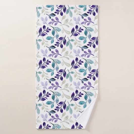 Harmonieus waterverf bladontwerp bad handdoek (Badhanddoek)