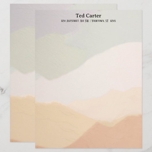 Harmonieuze aarde kleuren gepersonaliseerde letter briefhoofd (Voorkant / Achterkant)