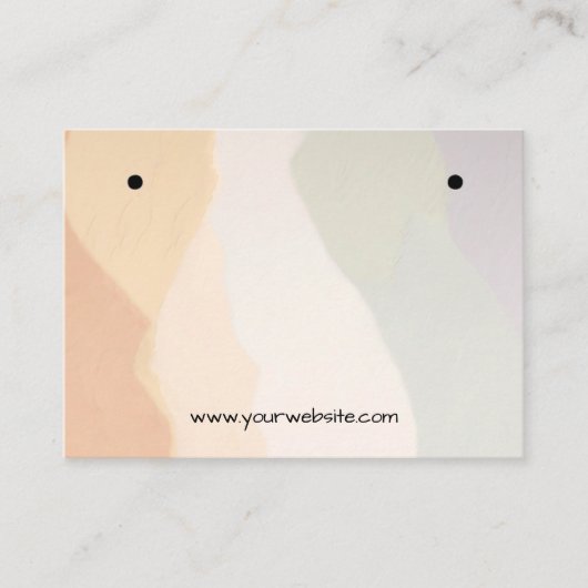 Harmonieuze Aardkleuren Oorbellen Display Kaart Visitekaartje (Voorkant)