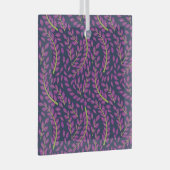 Harmonieuze botanische kunst op donkerblauwe achte glas ornament (Voorkant Rechts)