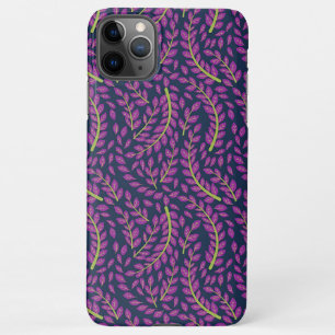 Harmonieuze botanische kunst op donkerblauwe achte iPhone 11Pro max hoesje