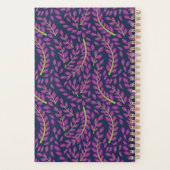 Harmonieuze botanische kunst op donkerblauwe achte planner (Achterkant)