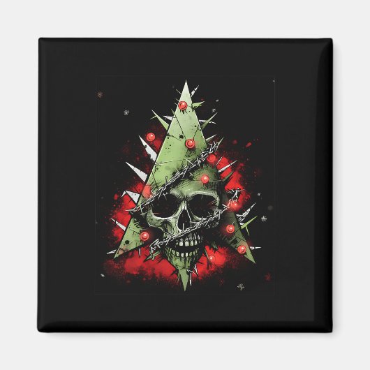 Harmonieuze Contrasten Kerstboom Ontmoet Punk-rock Magneet (Voorkant)