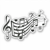 Harmonieuze fluistert: voel het ritme - Muzieknote Sticker (Voorkant)