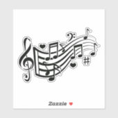 Harmonieuze fluistert: voel het ritme - Muzieknote Sticker (Vel)