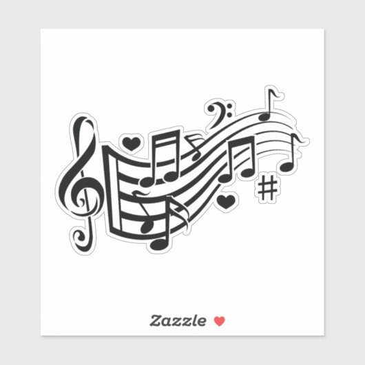 Harmonieuze fluistert: voel het ritme - Muzieknote Sticker (Vel)