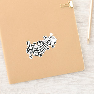 Harmonieuze fluistert: voel het ritme - Muzieknote Sticker