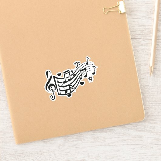 Harmonieuze fluistert: voel het ritme - Muzieknote Sticker (Notitieboek)