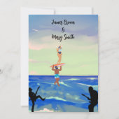 Harmonieuze melodie van liefde oceaan serenade bru kaart (Voorkant)