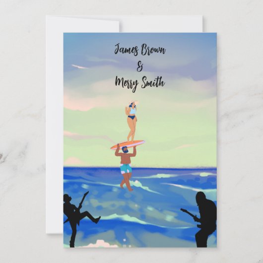 Harmonieuze melodie van liefde oceaan serenade bru kaart (Voorkant)