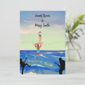 Harmonieuze melodie van liefde oceaan serenade bru kaart (Staand voorkant)