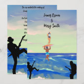 Harmonieuze melodie van liefde oceaan serenade bru kaart (Voorkant / Achterkant)