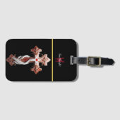 Harmonieuze mix kruis met rood en wit ontwerp bagagelabel (Voorkant (horizontaal))