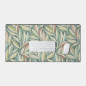 Harmonieuze Natuur Bladpatroon in Soft Pastels Bureaumat (Keyboard & Muis)