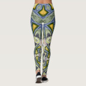 Harmonieuze retro  artdeco pastelpatroon leggings (Achterkant)