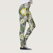 Harmonieuze retro  artdeco pastelpatroon leggings (Rechts)