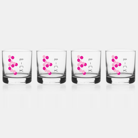 harmonieuze roze fusie whisky glas (Achterkant)