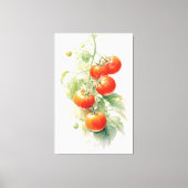 Harmonieuze Tomato Plant Waterverf Canvas Afdruk (Voorkant)