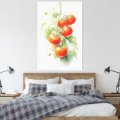 Harmonieuze Tomato Plant Waterverf Canvas Afdruk (Insitu (Slaapkamer))