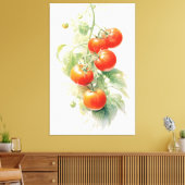 Harmonieuze Tomato Plant Waterverf Canvas Afdruk (Insitu (Woonkamer))